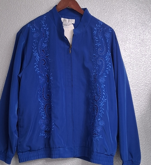 NWT Vintage Great Cavalier Royal Blue Embroidered Jacket   Size L - Picture 9 of 15